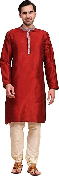 Bandhgala Festive Maroon Kurta Set